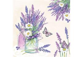 Ambiente Servietten Lavender Jar Cream, Papierservietten 33 x 33 cm, Inhalt 20 Stück