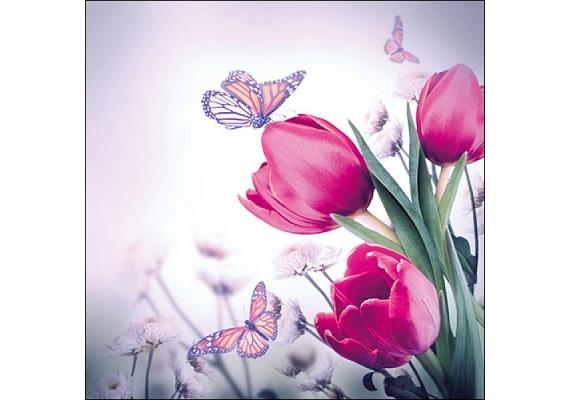 Ambiente Servietten Schmetterling und Tulpen