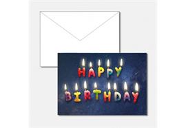 Doppelkarte Geburtstag Happy Birthday Kerzen  Querformat 17.5 x 12.2 cm