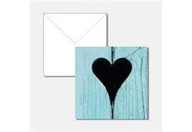Doppelkarte Hochzeit/Liebe Herz im Fensterladen  Quadratisch 13.5 x 13.5 cm