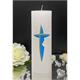 Firmung/Kommunion Kreuz blau/gold,Taube, Glitter