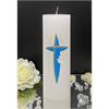 Firmung/Kommunion Kreuz blau/gold,Taube, Glitter