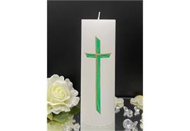 Firmung/Kommunion Kreuz grün/gold