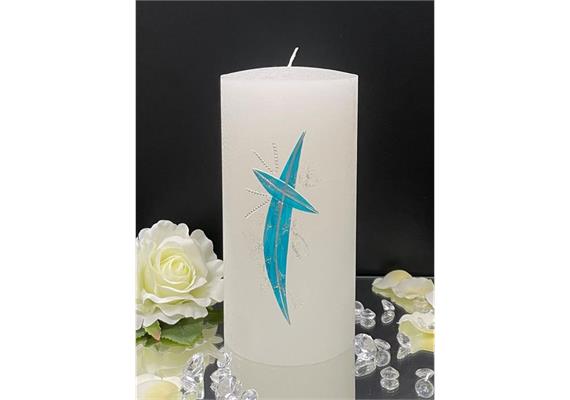 Firmung/Kommunion Kreuz türkis/silber