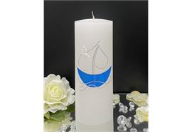 Firmung/Kommunion mit Schiff blau/silber und Taube