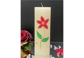 Geburtstagskerze Blume rot/gold