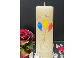 Geburtstagskerze Happy Birthday mit Ballone