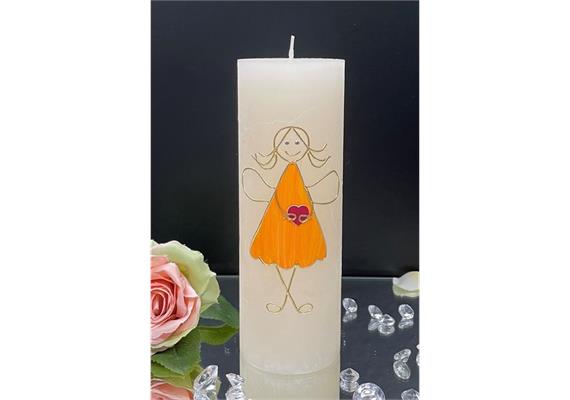 Geburtstagskerze Mädchen mit Flügel und Herz