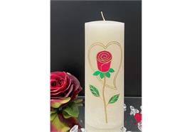 Geburtstagskerze Rose im Herz