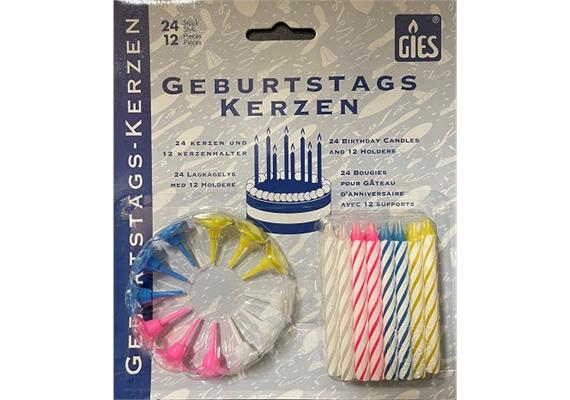 Geburtstagskerzen farbig D: 6 mm H: 52 mm