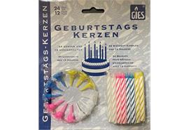 Geburtstagskerzen farbig D: 6 mm H: 52 mm