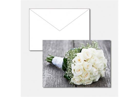 Hochzeitkarte/Liebe weisses Rosenbouquet