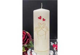 Hochzeitskerze mit Flamingo