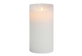 LED Echtwachskerze weiss D: 90 mm H: 230 mm