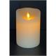 LED Echtwachskerze wollweiss D: 90 mm H: 125 mm