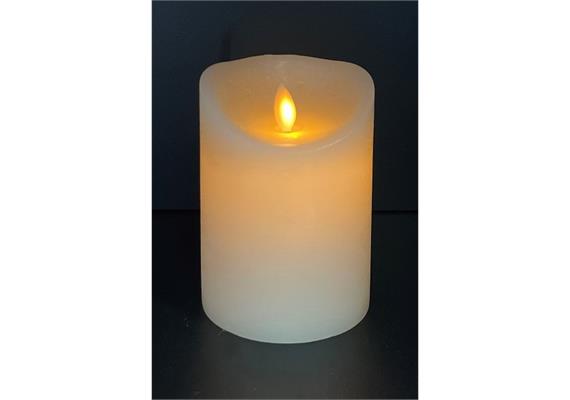 LED Echtwachskerze wollweiss D: 90 mm H: 125 mm