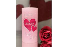 Muttertagskerze mit Herzen Beste Mama der Welt