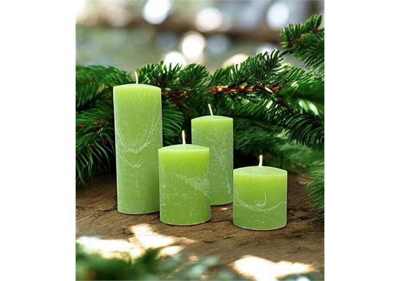 Raureifkerzen Adventsset olive
