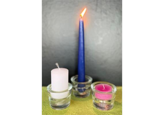 Spitzkerzenhalter Glas rund D: 60 mm H: 45 mm