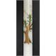 Taufkerze Baum braun/gold
