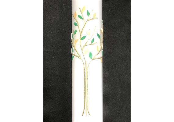 Taufkerze Lebensbaum gold