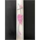 Taufkerze mit Kreuz silber und Herz rosa