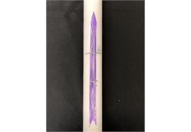 Taufkerze mit Kreuz und Fisch violett D: 35 mm H: 400 mm