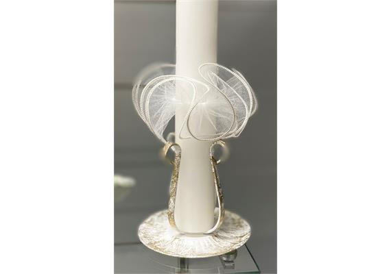 Taufkerze Stoff-Manschette mit Rand gold