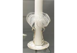 Taufkerze Stoff-Manschette mit Rand gold