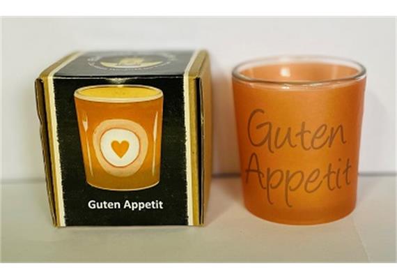 Teelichtglas Guten Appetit D: 60 mm H: 65 mm