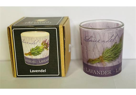 Teelichtglas Lavendel D: 60 mm H: 65 mm