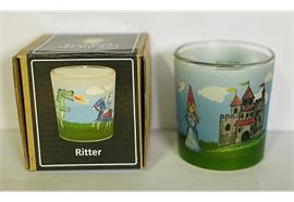 Teelichtglas Ritter und Drachen D: 60 mm H: 65 mm