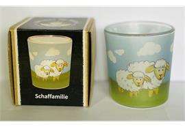 Teelichtglas Schaffamilie D: 60 mm H: 65 mm