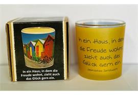 Teelichtglas Sprichwort D: 60 mm H: 65 mm