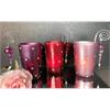 Teelichtglas violett mit Glitzersteine
