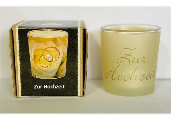 Teelichtglas Zur Hochzeit D: 60 mm H: 65 mm